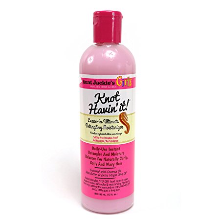 Aunt Jackie's Girls Knot Havin' It, Leave-in Ultimate Hair Detangler, For Daily Use for Naturally Curly  Hair, 12 Ounce Bottle