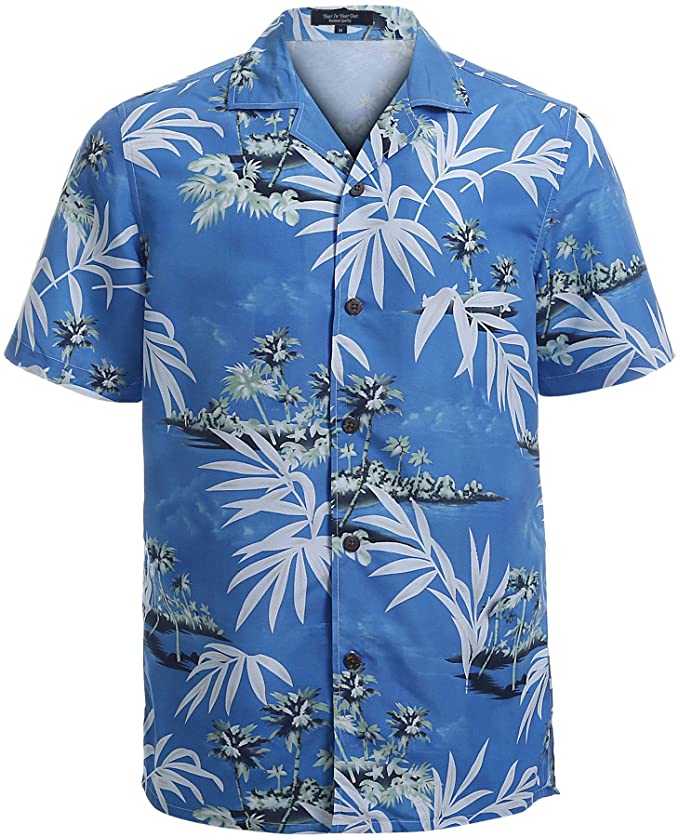 YEAR IN YEAR OUT Mens Hawaiian Shirt Regular Fit Hawaiian Shirts for Men with Quick to Dry Effect