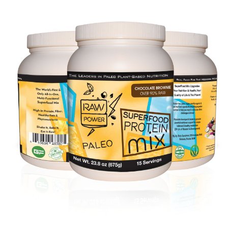 The World's First & Only Raw Power Whole Food Paleo/Vegan All-In-One Multi-Functional Super Protein Mix w/ 30 Whole Superfoods, Chocolate Brownie Pumpkin Seed Protein Powder
