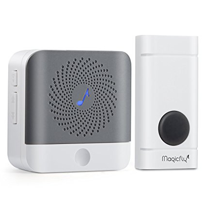 Magicfly Wireless Doorbell Kit Operating at over 500-feet Range with Over 50 Chimes, No Batteries Required for Receiver (1 Push Button,1 Receiver)