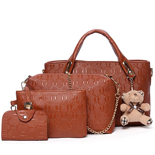 Soperwillton Women Bag Top Handle Satchel Handbags Shoulder Bag Tote Purse Bag Set