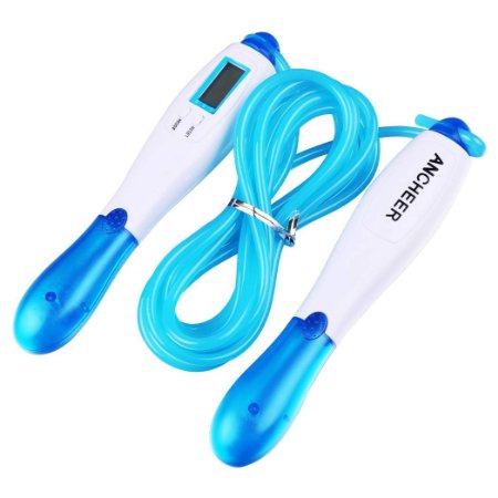 Ancheer Jump Rope Adjustable Skipping Speed Ropes with Calorie and Jump Counter