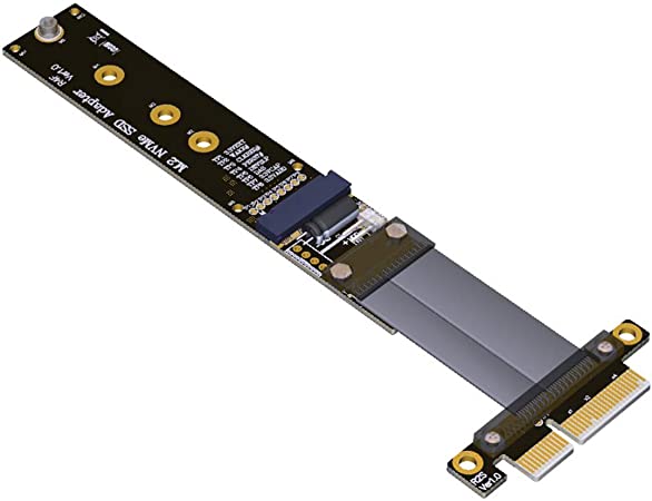 ADT-Link R44SF / R24SF M.2 NVMe SSD Extension Cable Solid State Drive Riser Card Support M2 to PCI Express 3.0 X4 PCIE Full Speed 36G/BPS(R24SF 40CM)