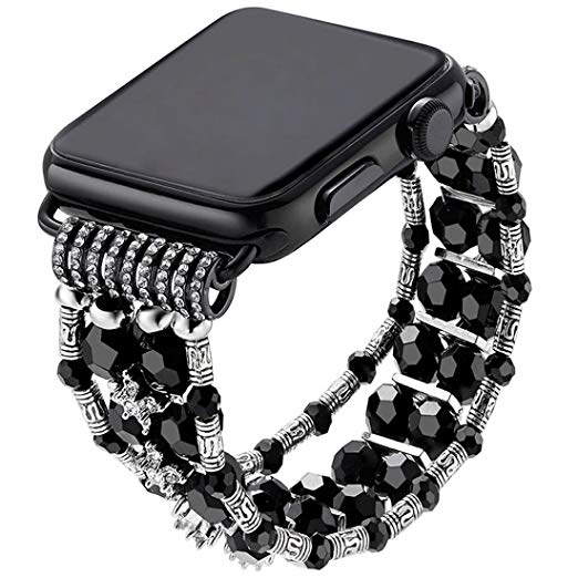 Gets for Apple Watch Band Design Classy Retro Crystal Beaded Stretch Elastic Watch Strap for Iwatch Band