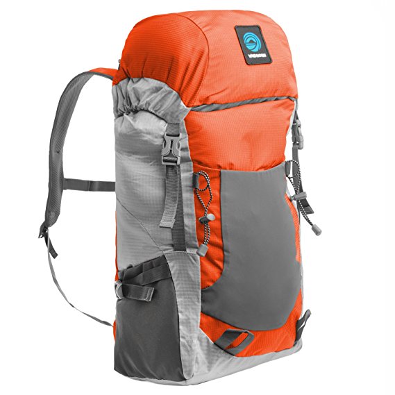 WildHorn Outfitters Highpoint Packable Backpack. 30L Daypack for Hiking and Travel. Lightweight Materials, Extremely Portable Storage Size, External Water Bottle Sleeves for Hydration.