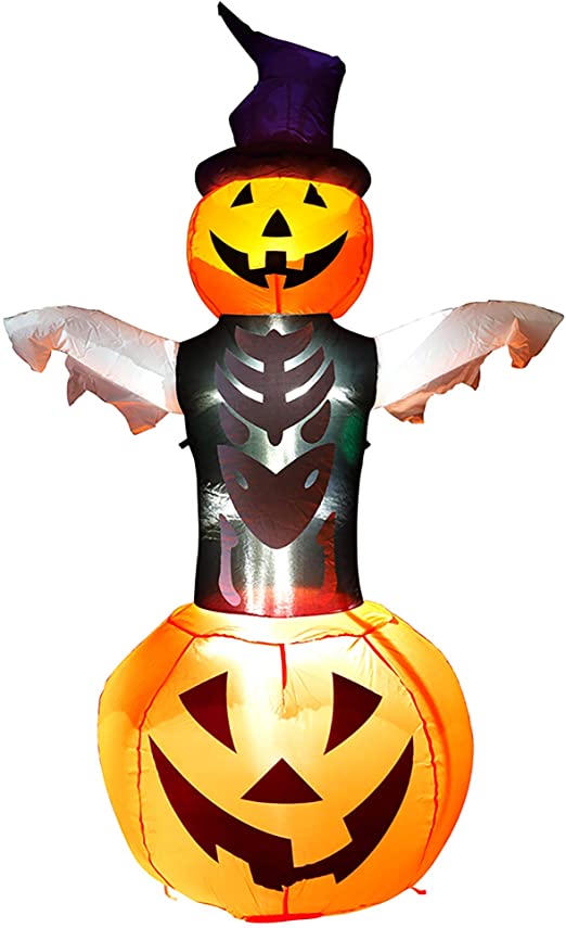 yofit 5 FT Halloween Inflatable Ghost Decoration, Airblow Lighted Yard Garden Decor with Bright LED Lights for Amusement Parks Restaurants Shopping Malls Halloween Decorations