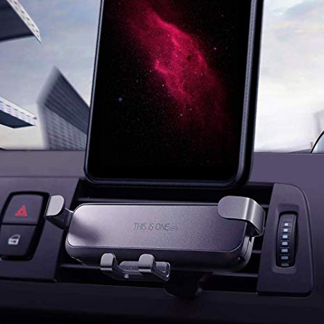 Universal Phone Holder for Car, Air Vent Alloy Car Mount Phone Holder for iPhone 11 Pro XS Max XR X 8 7 6S Plus, Samsung Galaxy Note 10 S10 S9 S8 Plus, Pixel 3, 4.7-6.5 Inch Smartphone(Dark Black)