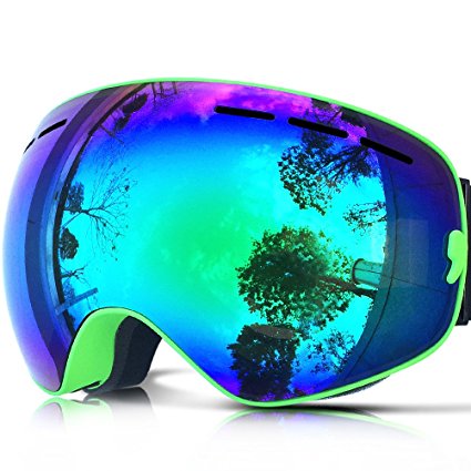 Zionor Snowmobile Snowboard Skate Ski Goggles with Detachable Lens