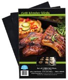 Set of 2 BBQ Grill Mats As Seen on TV Our Large Quality Mat Works on Any BBQ Grill or as an Oven Backing Pan Liner Cut to Fit Any Size - 2 Pack of Extra Thick BBQ Grill and Baking Mats 100 Non-stick Reusable for Years to Come Dishwasher Safe Back By a 100 No Hassle Refund If You Are Not 100 Satisfied Free of Pfoa By  Grillmastermats