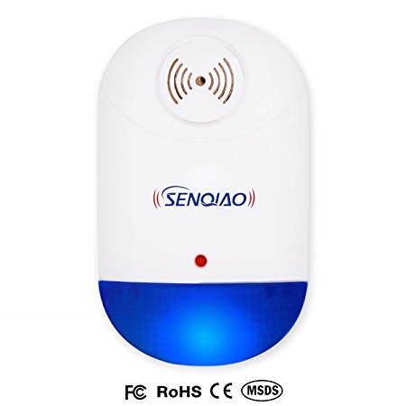 SENQIAO Ultrasonic Pest Repeller,Electronic Plug In Insect Repellent - Pest Control with Night Light,Repellent for Bug, Cockroach, Mosquito, Ant, Spider, Mouse and More for Home Indoor(1 pack)