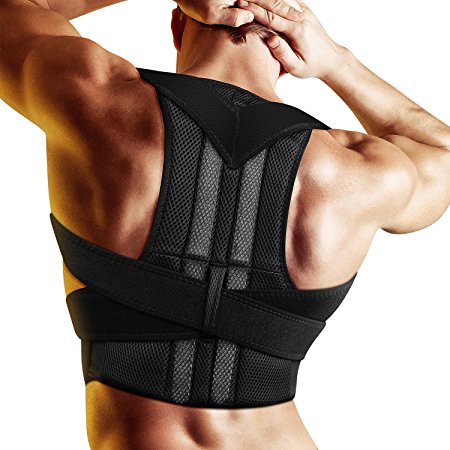 Posture Corrector - Adjustable Posture Corrector Brace - Back Brace for Men and Women - Upper Back Pain Relief - Improve Bad Posture and Back Pain(M)
