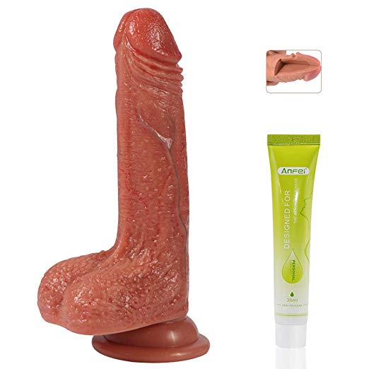 ANFEI Hyper Realistic Dildos with Life-Like Head Veiny Shaft Sex Toys, Liquid Silicone Dong Waterproof Penis Female Adult Toy with Strong Suction Cup, 7.1 Inch