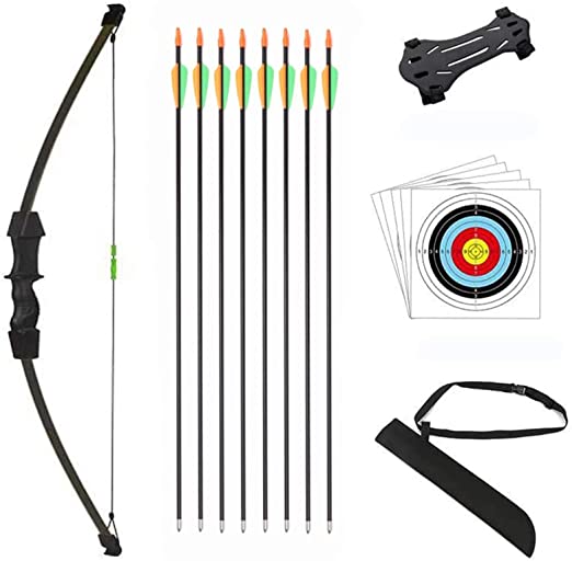 dostyle Outdoor Youth Recurve Bow and Arrow Set Children Junior Archery Training Toy for Kid Teams Game Gift (Black)
