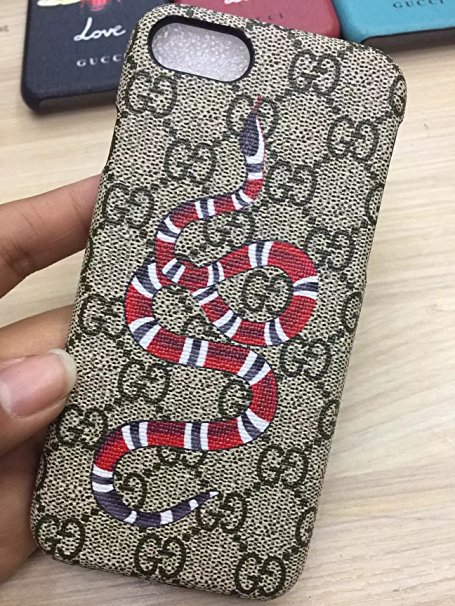 iPhone 7 Plus iphone8 plus Bankertedb (Fast US Deliver Guarantee Fulfilled by Amazon) GU Fashion Graphic Style PU Leather Case Cover for Apple iPhone 7 Plus iphone 8 plus (Red Snake)