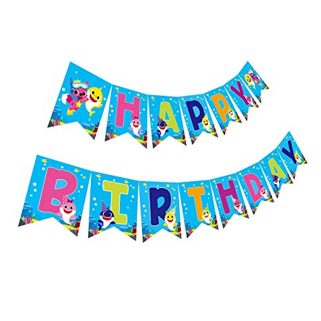 Gyzone Baby Shark Birthday Garland Banner Supplies for Kids and Adults Birthday Party Decorations Party Supplies (Baby Shark)