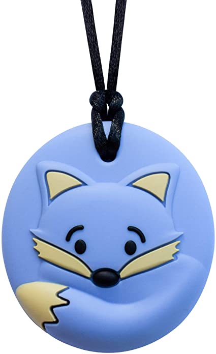 Munchables Fox Sensory Chew Necklace (Blue - Round)
