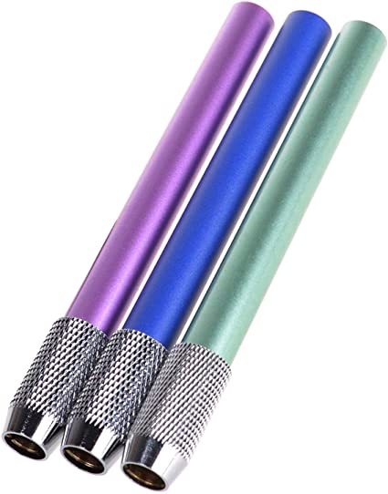 KRISMYA Aluminum Assorted Colors Pencil Lengthener – Pencil Extender Holder for Colored Pencils in Regular Size (3 Pcs)
