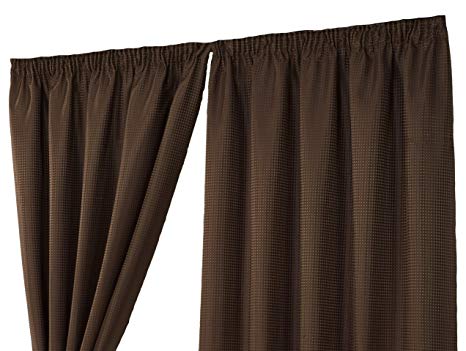 Impressions Waffle Brown Fully Lined Readymade Curtain Pair 90x72in(228x182cm)