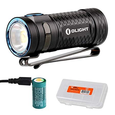 Olight S1 MINI 450 lumens Rechargeable Ultra Compact LED Flashlight with LumenTac Battery Organizer (High CRI)