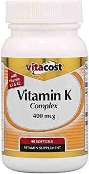 Vitacost Vitamin K Complex with K1 & K2 -- 400 mcg - 90 Softgels