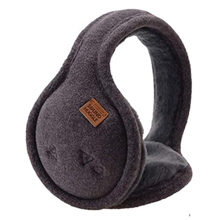 Quality Earmuff Headphones Bluetooth Wireless, Micro-Thermal Engineered for Comfort, Warmth, and Premium Sound Quality, Portable and Durable with Flexible Band (Fleece Charcoal with Furry Interior)