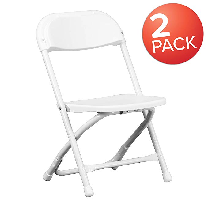 Flash Furniture 2 Pk. Kids White Plastic Folding Chair