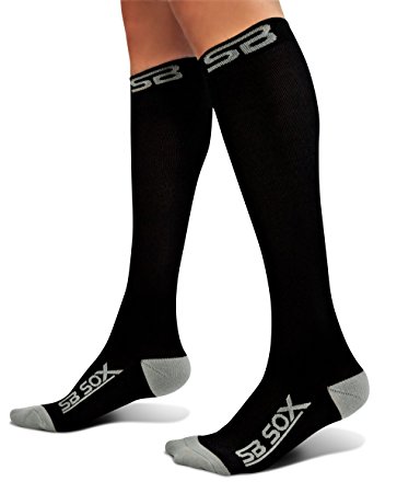 SB SOX Graduated Compression Socks for Men & Women - PREMIUM Design Ideal for Everyday Use, Running, Pregnancy, Flight & Travel, Nursing. Boost Stamina, Circulation, & Recovery - Includes FREE E-Book!