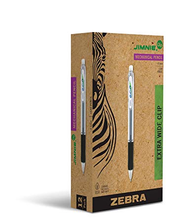 Zebra Pen Eco Jimnie Clip Mechanical Pencil, 0.5mm, Black, 12-Count (Packaging may vary)