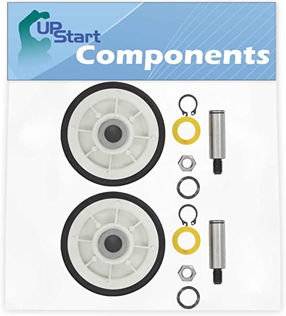 2-Pack 12001541 Drum Support Roller Kit Replacement for Maytag LDE8706ACE Dryer - Compatible with 303373 Dryer Drum Roller Wheel - UpStart Components Brand