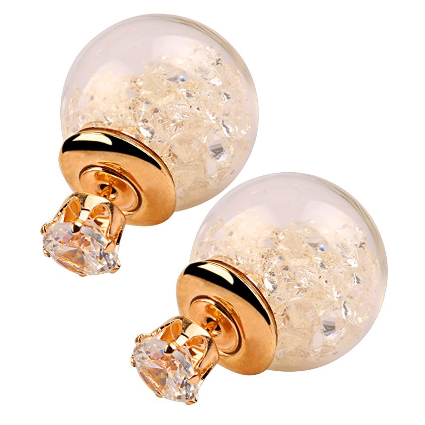 Joylive Crystal Ball Stud Earrings Women Bubble Earrings Pendientes Femenino Earpins 1Pair