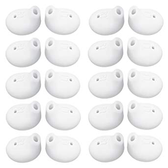 20 Pieces Silicone Earbud Cover Tips Teemade Replacement Ear Gels Buds for Samsung Galaxy Note 5/Note 7/S7/S6/S6 Edge/Level U Earbuds (White)