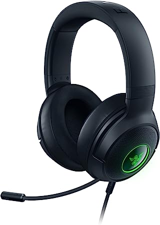 Razer Kraken V3 X Wired USB Gaming Headset: 285g Lightweight Build - Triforce 40mm Drivers - HyperClear Cardioid Mic - 7.1 Surround Sound - Chroma RGB Lighting - Black