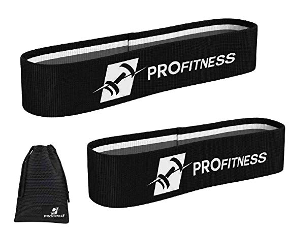 ProFitness Hip Resistance Bands [Set of 2] | Non-Slip, Durable Resistance Loop Bands for Full Body Workouts, Strength &Stamina | Perfect for Legs, Hips, Glutes, Arms, Stretching, Rehab & More