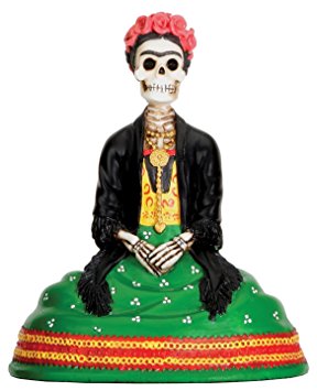 Mexican Dias De Los Muertos Sitting Lady Skeleton Day of The Dead Sculpture Figurine