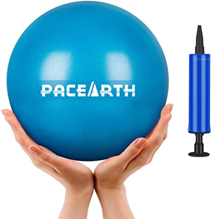 PACEARTH Mini Exercise Ball, 9 inch Pilates Ball with Air Pump and Tube Inflation, Small Bender Ball for Yoga, Physical Therapy, Pilates, Core Training and Balance Improvement