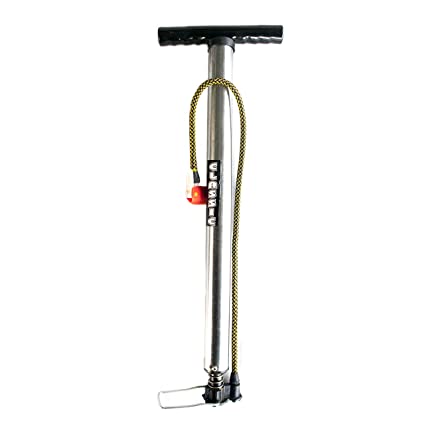 Classic Freedom Portable Bike Tyre Inflator Bicycle Air Pump (2 ft Long, Silver)