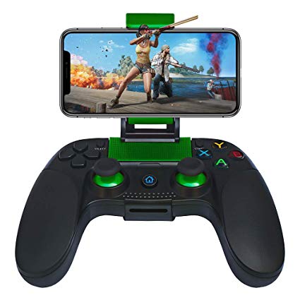 JmeGe Wireless Gaming Controller Gamepad for Android/iOS for Samsung S9 S10 Huawei P30 iPhoneX XR with Retractable Bracket Support 6-inch Mobile Phones