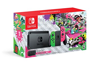 Nintendo Switch Hardware with Splatoon 2   Neon Green/Neon Pink Joy-Cons (Nintendo Switch)