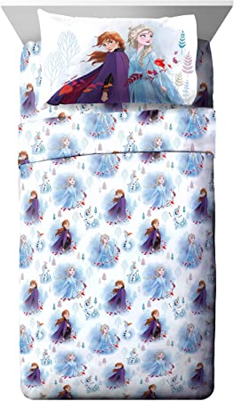 Jay Franco Disney Forest 3 Piece Twin Sheet Set, Frozen 2 Spirit