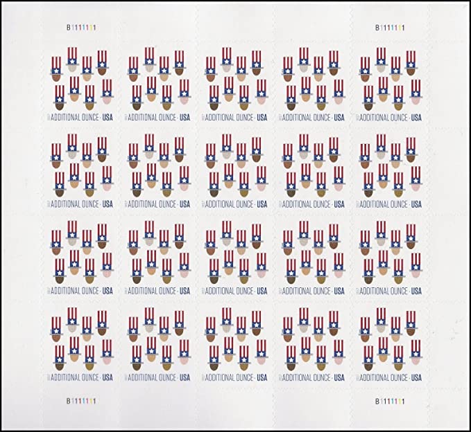 2017 Uncle Sam’s Hat Additional Ounce Sheet of Twenty Stamps Scott 5174 By USPS