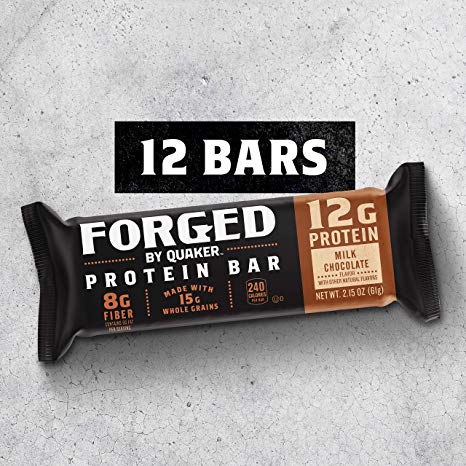 Quaker Forged Protein Bars, Chocolate, 12Count, 1 box