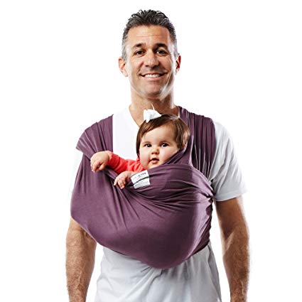 Baby K’tan Original Baby Wrap Carrier, Infant and Child Sling - Simple Wrap Holder for Babywearing - No Rings or Buckles - Carry Newborn up to 35 lbs, Eggplant, M (W dress 10-14 / M jacket 39-42)