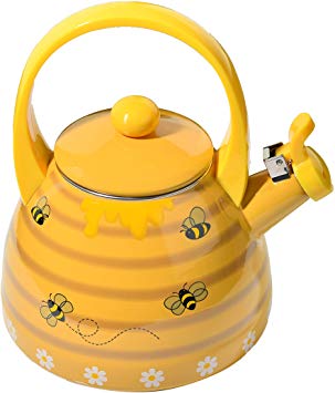 Home-X – Honey Bee Tea Kettle, 2.4 Quart Whistling Tea Kettle for Gas Top or Electric Stoves, The Perfect Addition to Any Kitchen