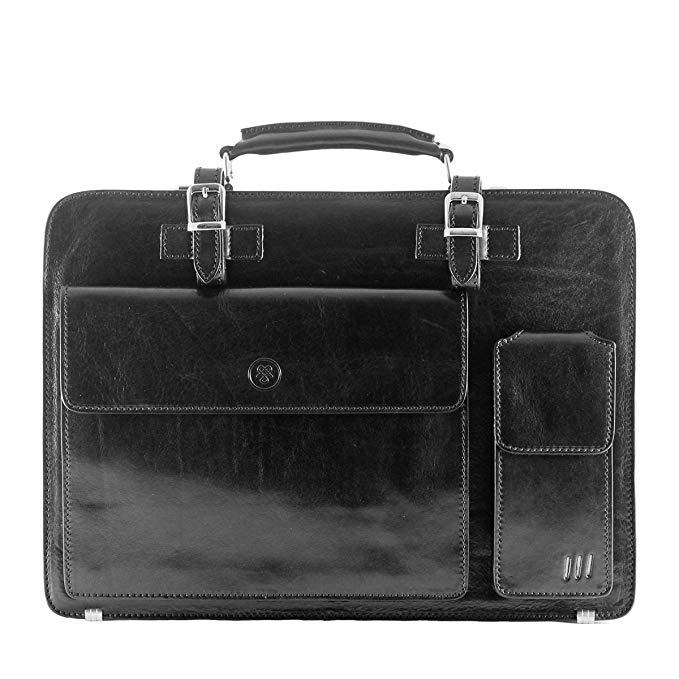 Maxwell Scott Premium Italian Full Grain Leather Professional Briefcase (The Alanzo)