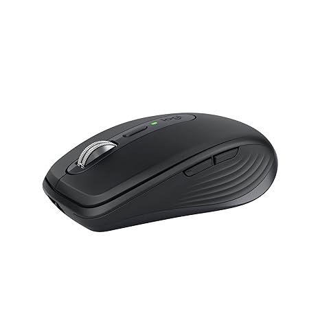 Logitech MX Anywhere 3S Compact Wireless Mouse, Fast Scrolling, 8K DPI Any-Surface Tracking, Quiet Clicks, Programmable Buttons, USB C, Bluetooth, Windows PC, Linux, Chrome, Mac - Graphite