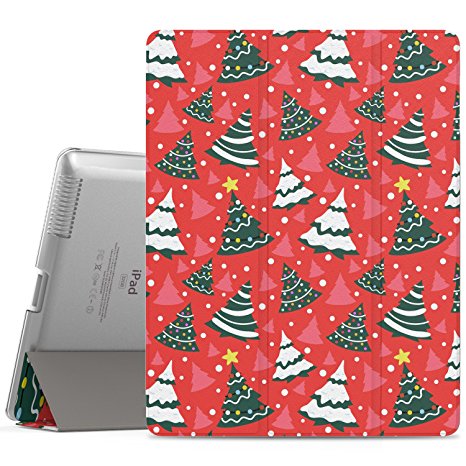 MoKo Case for iPad 2 / 3 / 4 - Ultra Lightweight Slim Smart Shell Stand Cover with Translucent Frosted Back Protector for iPad 2/The NEW iPad 3 (3rd Gen)/iPad 4, Christmas Tree (with Auto Wake/ Sleep)