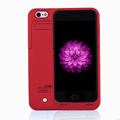 For iPhone 6/6s Charger Case, BSWHW 3500mAh 4.7” iPhone 6/6S Portable Battery Case with Pop-out Kickstand Extended Battery Pack Rechargeable Power Protection case Backup Juice Bank (Dk-Red)