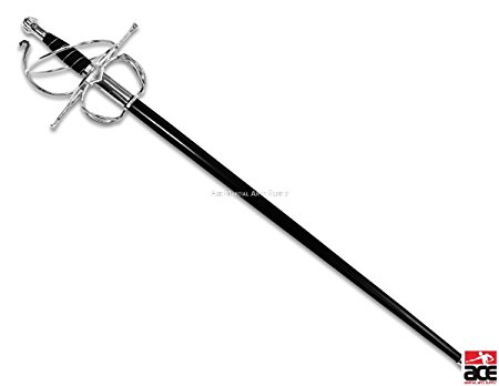 Ace Martial Arts Supply Renaissance Rapier Fencing Sword with Swept Hilt Guard