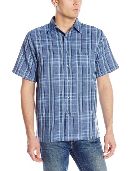 Haggar Men's Short Sleeve Microfiber Woven Shirt