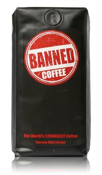 Banned Coffee | The World's Strongest Coffee | Super Strong Caffeine Content 10 Oz Ground Coffee | Our Best Flavor Medium Dark Roast Blend | (not affiliated with deathwish coffee)